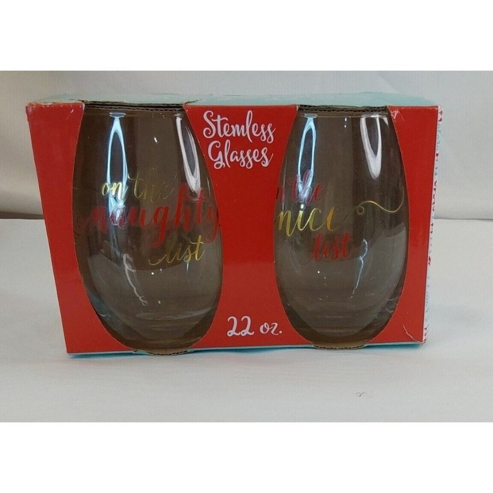 Stemless wine glasses set of two 22oz made by TMD China new with box